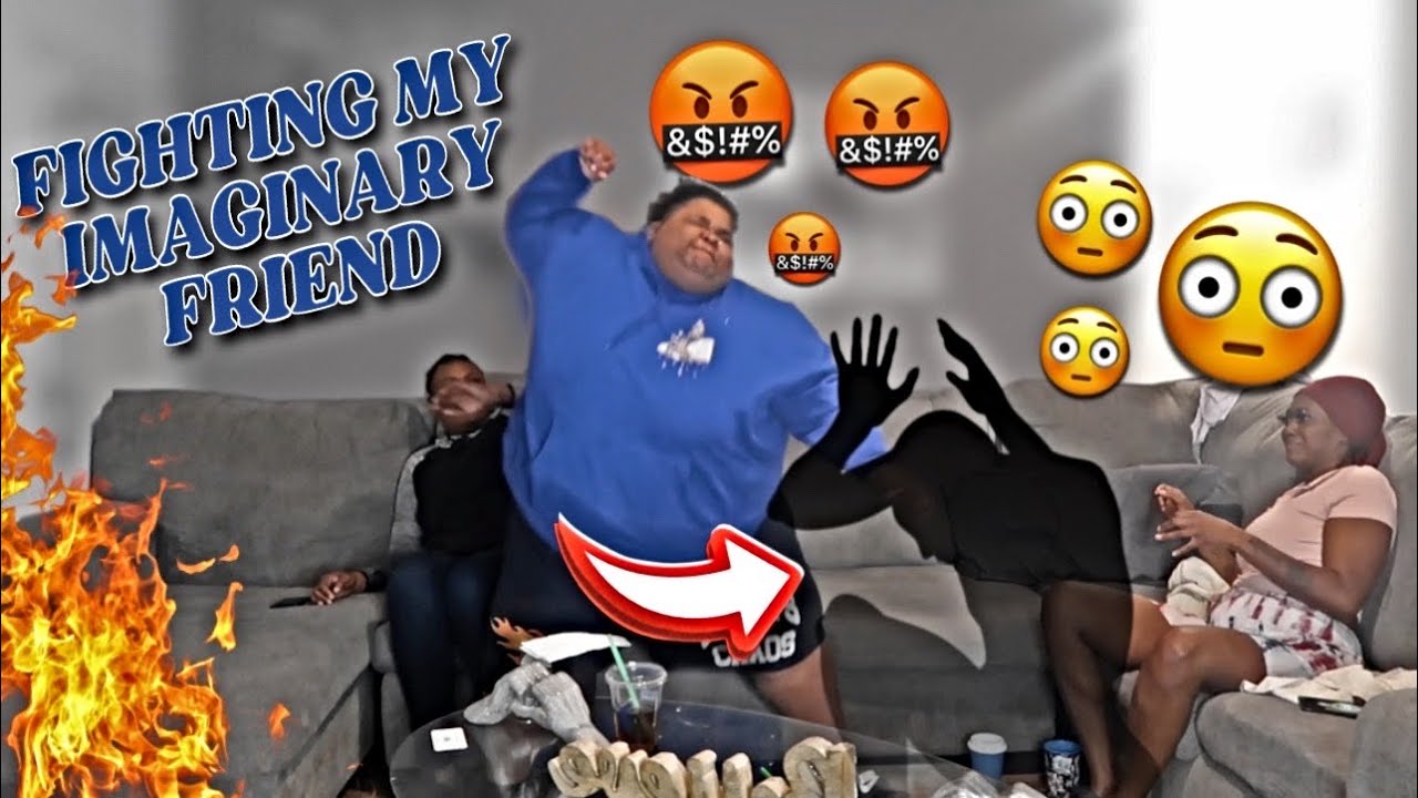FIGHTING MY IMAGINARY FRIEND IN FRONT OF MY GIRLFRIEND TO SEE HOW SHE REACTS *HILARIOUS*