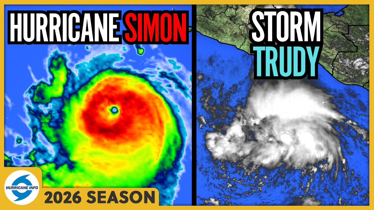 Hurricane Simon Stationary Near Mexico. Tropical Storm Trudy Could Strengthen to Category 4.