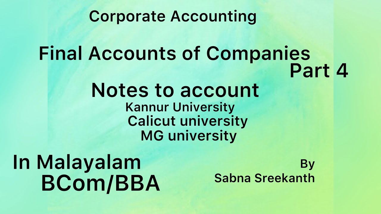 ~4~Final accounts of companies