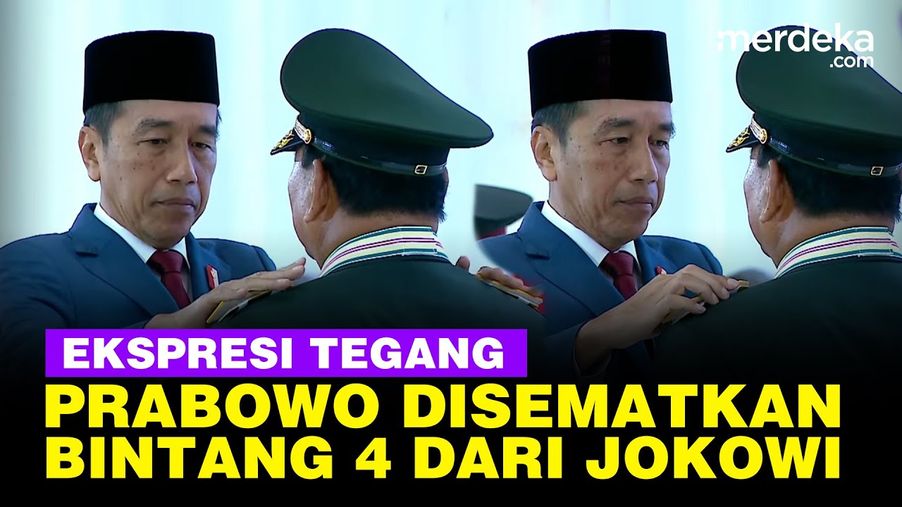 Ekspresi Tegang Jokowi & Prabowo saat Penyematan Jenderal Kehormatan Bintang 4 TNI