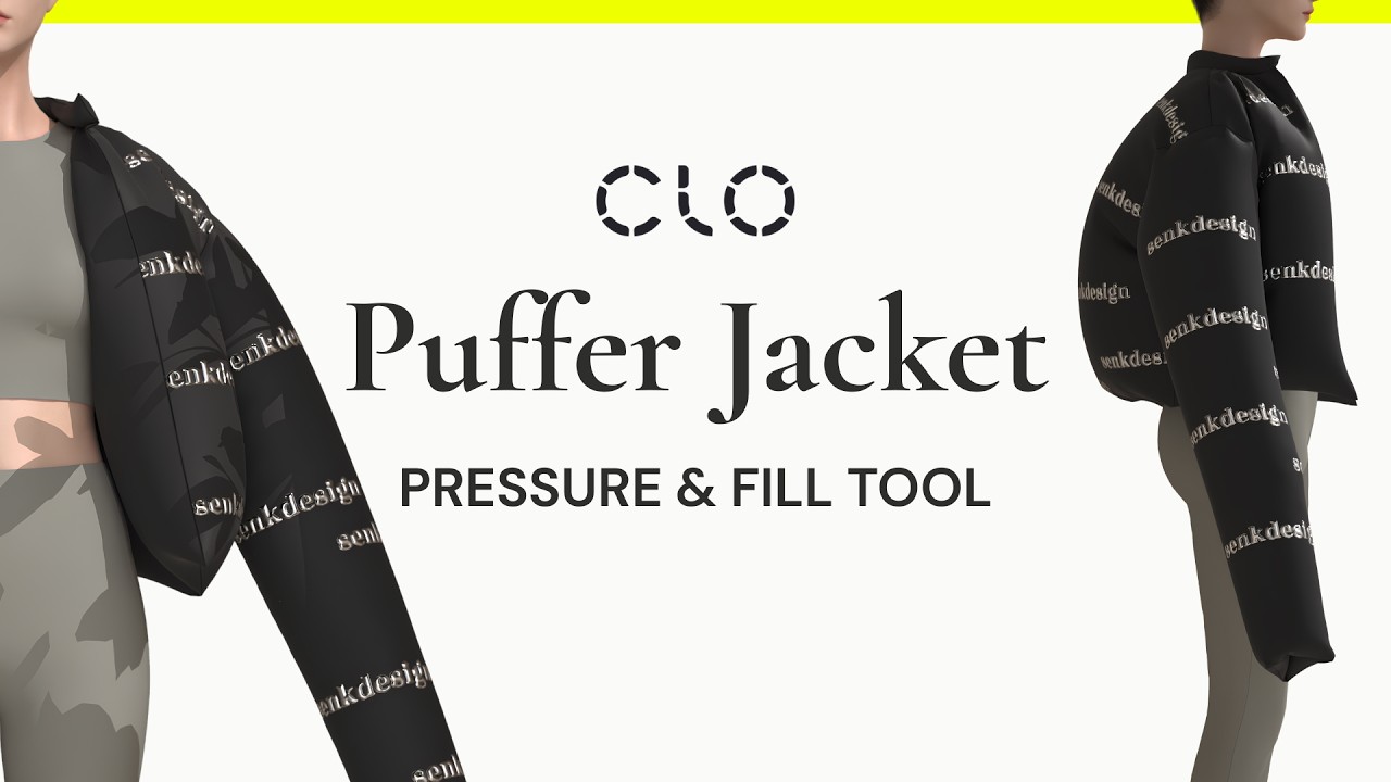 How I create Puffer Jacket in Clo 3D | Pressure, Fill Tool, Puckering | Download 3D Mockup Available