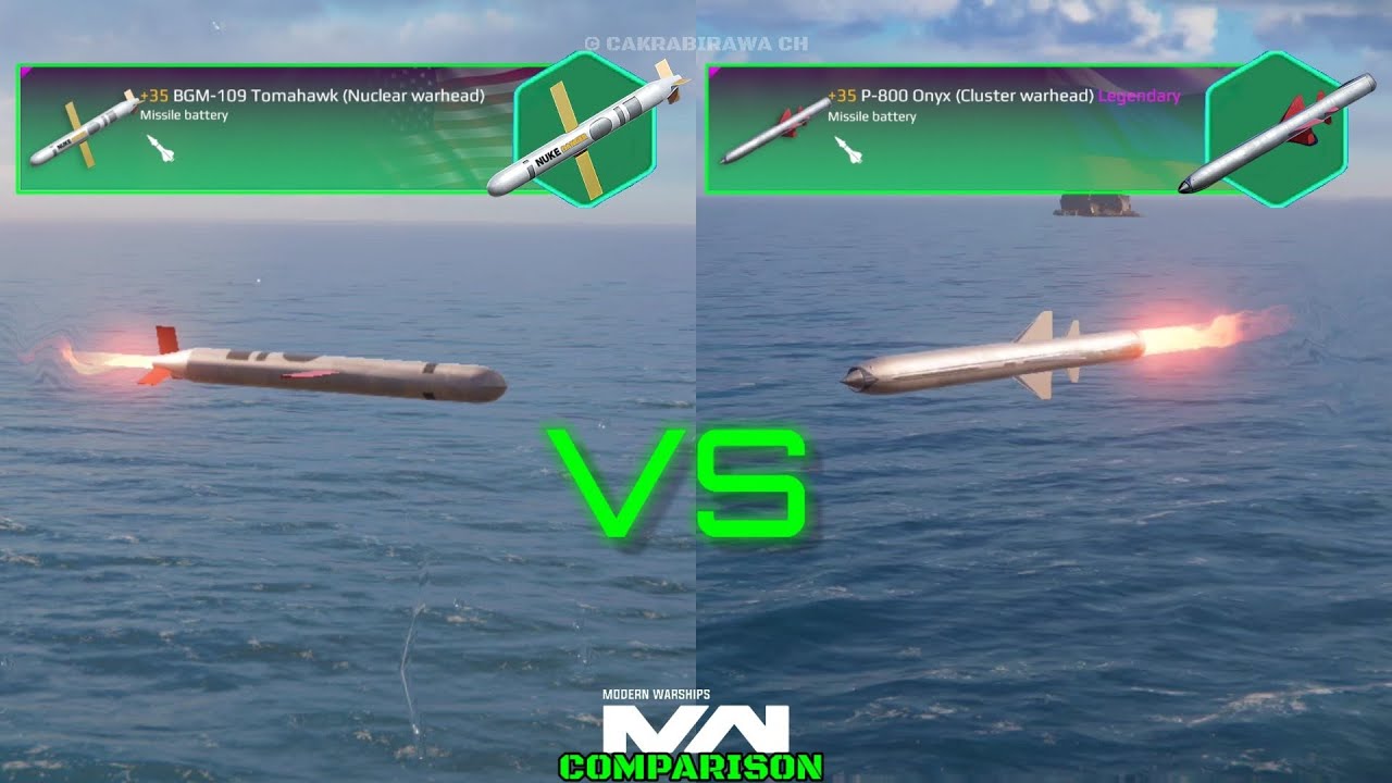 BGM-109 Tomahawk (Nuclear Warhead) vs P-800 Onyx (Cluster Warhead) | COMPARISON | Modern Warships