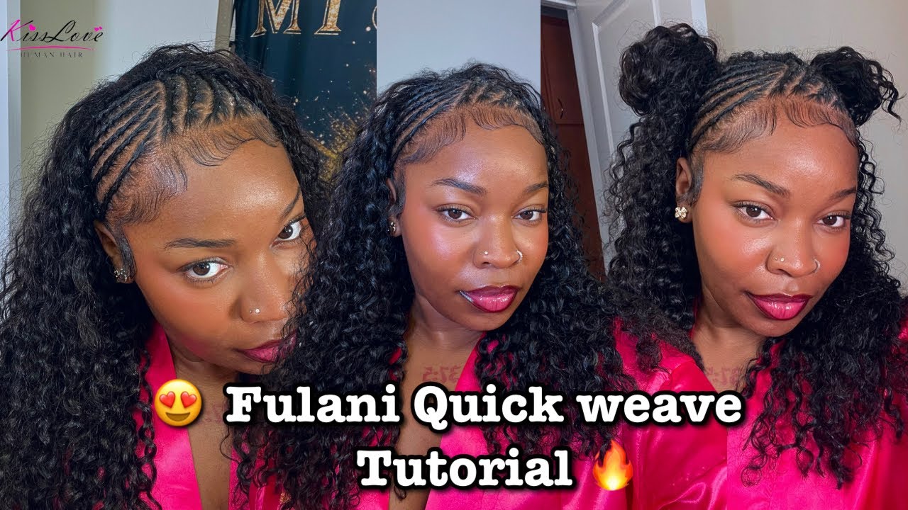 FULANI QUICK WEAVE TUTORIAL ✨ | Easy Step-by-Step Method for Beginners! Ft. Kisslove Hair 💗
