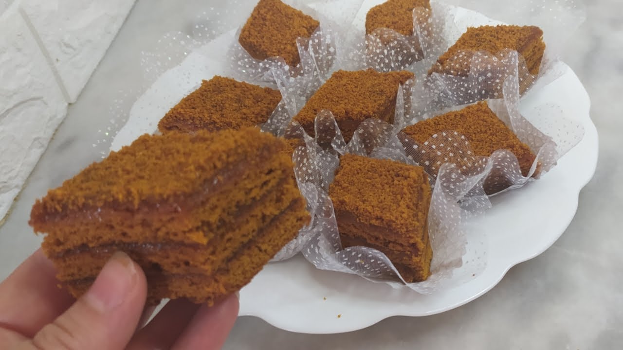 حلوة الطبقات بالعسل المكرمل 😋أنت الخاسرة إذا ماجربتيهاش.مقادير بسيطة وبنة هبال
