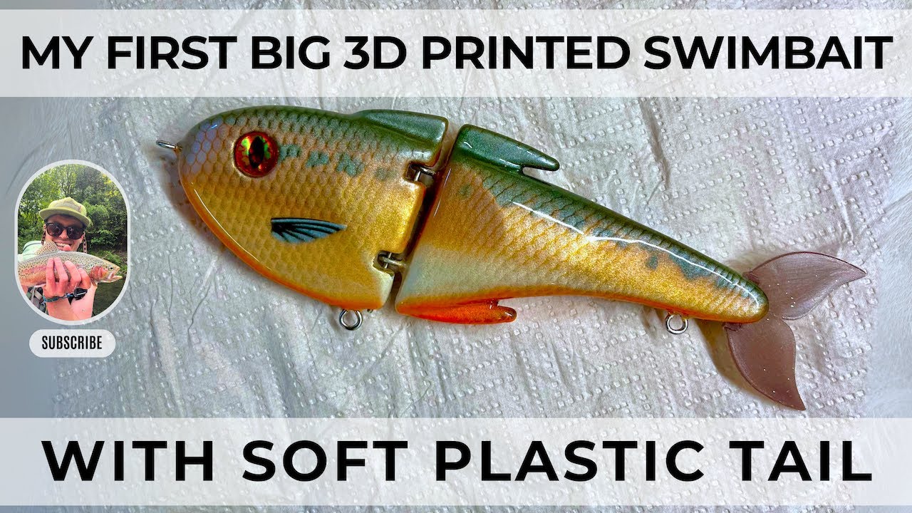 Моя первая БОЛЬШАЯ 3D-печатная приманка-свимбейт с мягким пластиковым хвостом | Полный процесс сб...