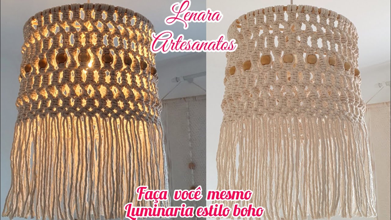 Faça você mesmo decoração boho com luminaria de macramê, passo a passo 