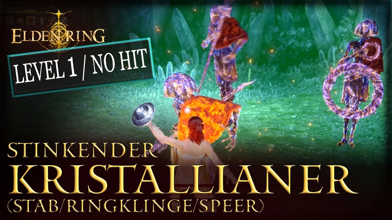 Stinkender Kristallianer (Caelid/Drachenhügel/Sellias Versteck) | solo, Level 1, no hit