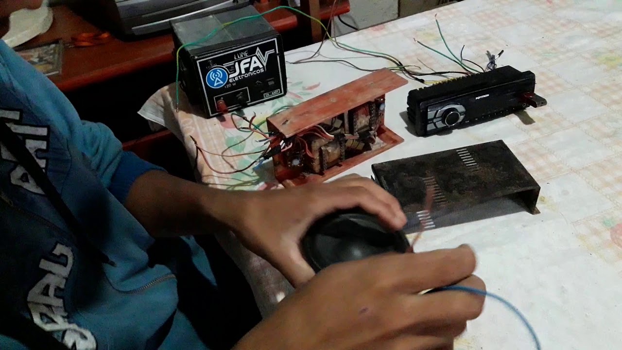 Explicando e Demonstrando como se liga um modulo antigo com fios. AQUARIUS  ST - 7070 - 140 WATTS