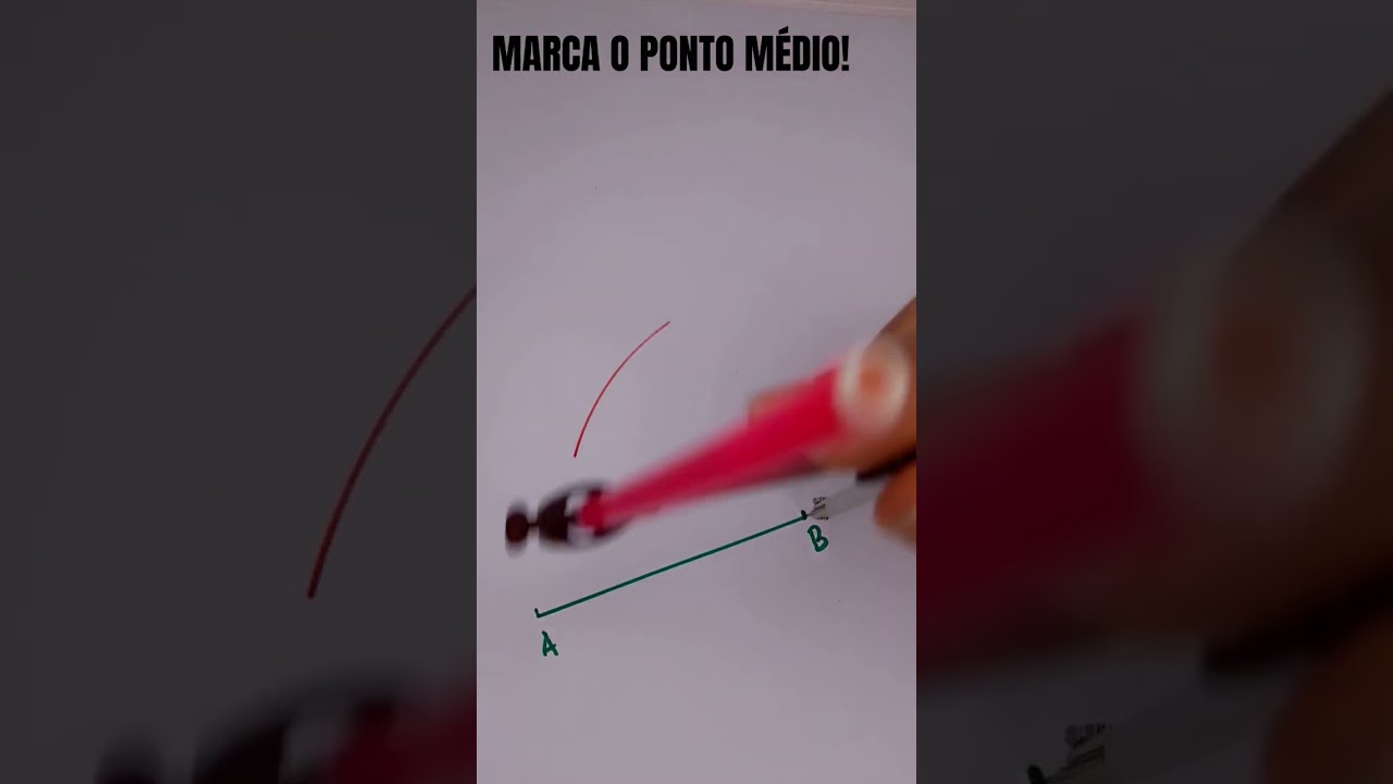 Como tra&ccedil;ar o ponto m&eacute;dio do segmento #shorts #maths #geometry #dicas