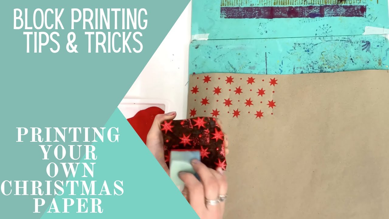 Hand Printing Your Own Wrapping Paper - Blocking Printing Tip - The Arty Crafty Place