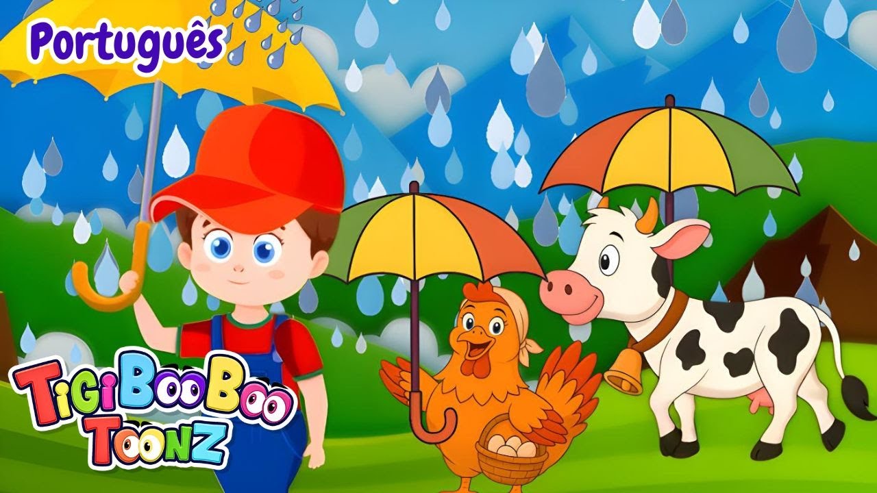 Chuva, Chuva Vai Embora ☔🐾 | Música Infantil com Animais – TigiBooBoo