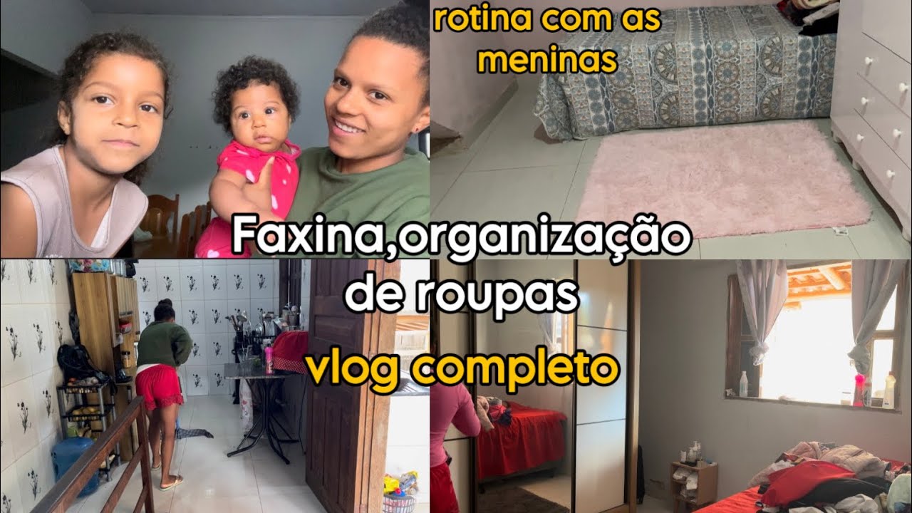 VLOG DO DIA  COM MINHAS FILHAS 😍| lavando e organizando as roupas | faxinando a casa 🏠 