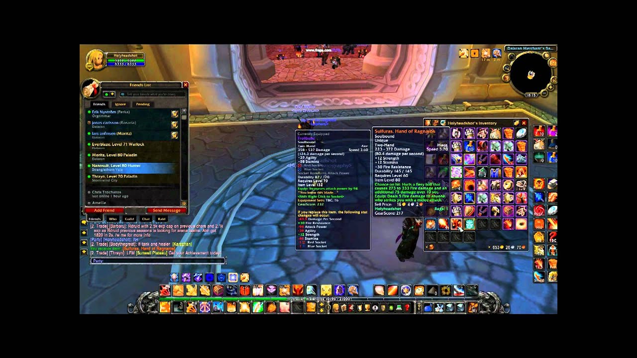 Eye of Sulfuras drop and the creating Sulfuras, Hand of Ragnaros.