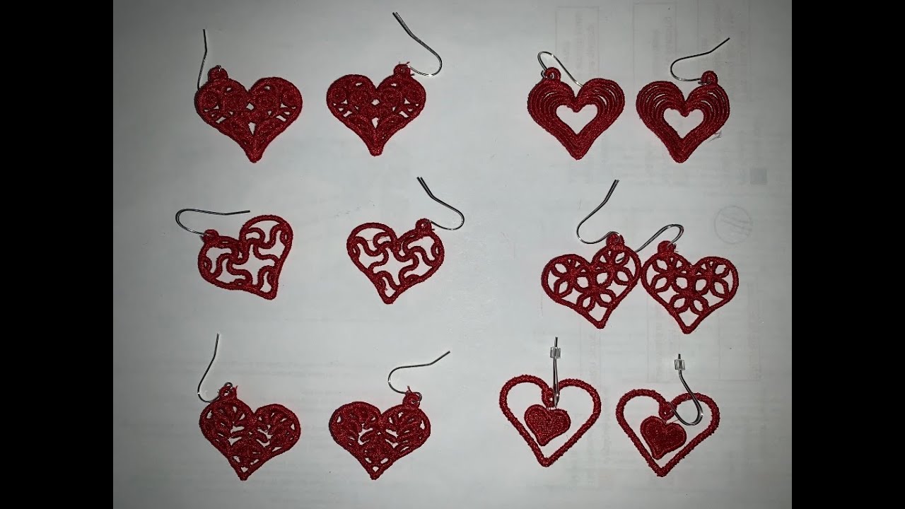 FSL Heart Earrings- In The Hoop project by LLHEmbroidery- Free standing Lace Heart Earring Tutorial