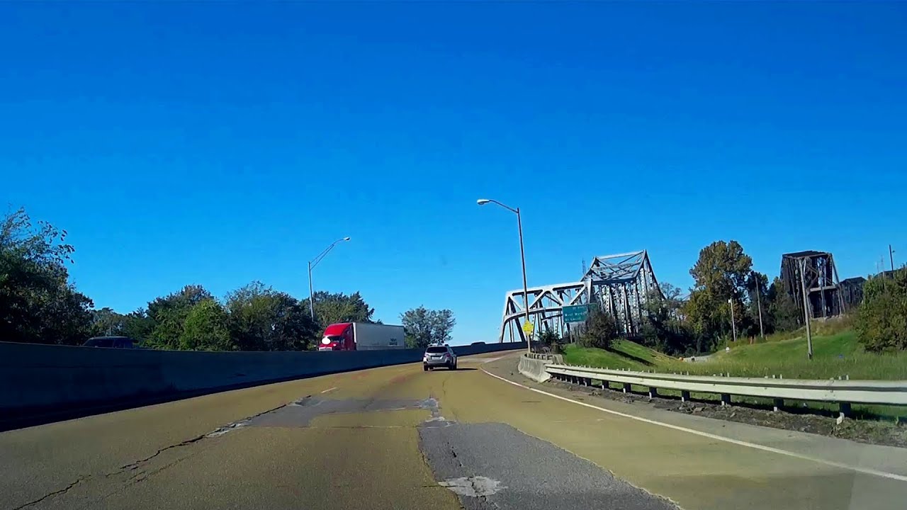 Road Trip #213 - I-55 N - Tennessee State Line to West Memphis, AR   Memphis & Arkansas Bridge