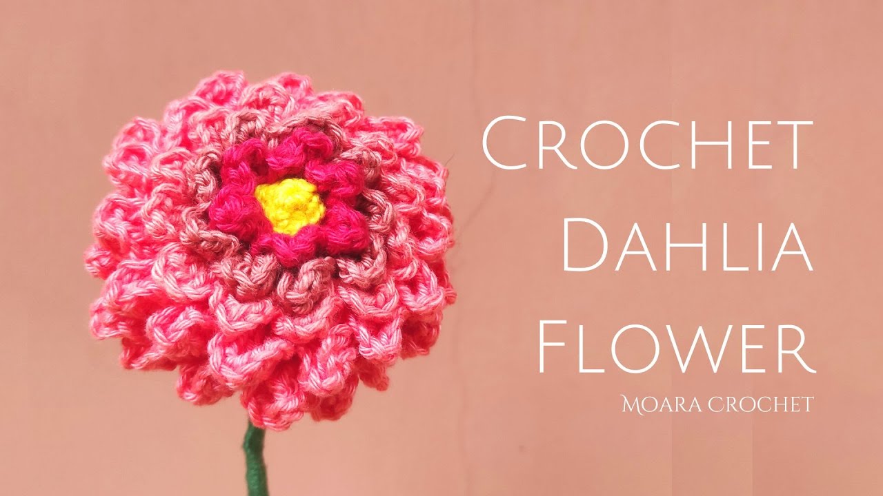 How to Crochet Dahlia Flower step by step - Including written photo tutorial!