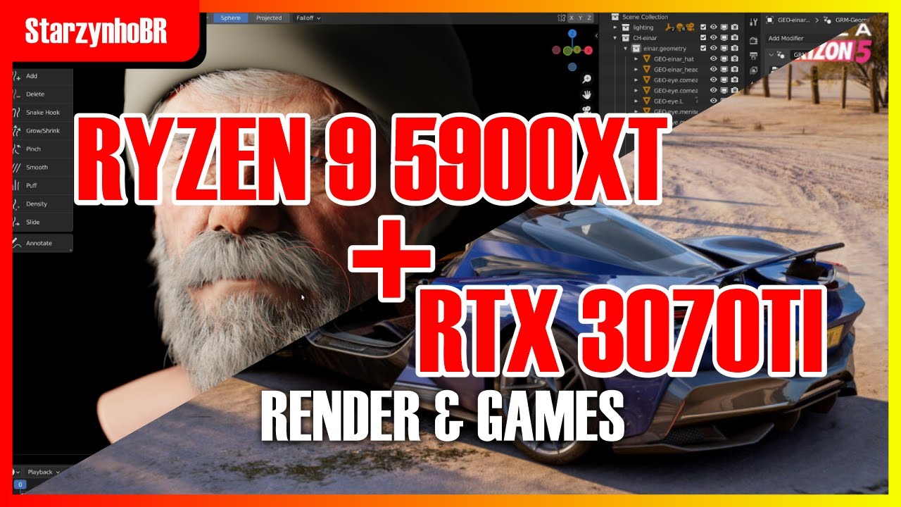 Test Ryzen 9 5900XT + RTX 3070TI [GAMES + RENDER]