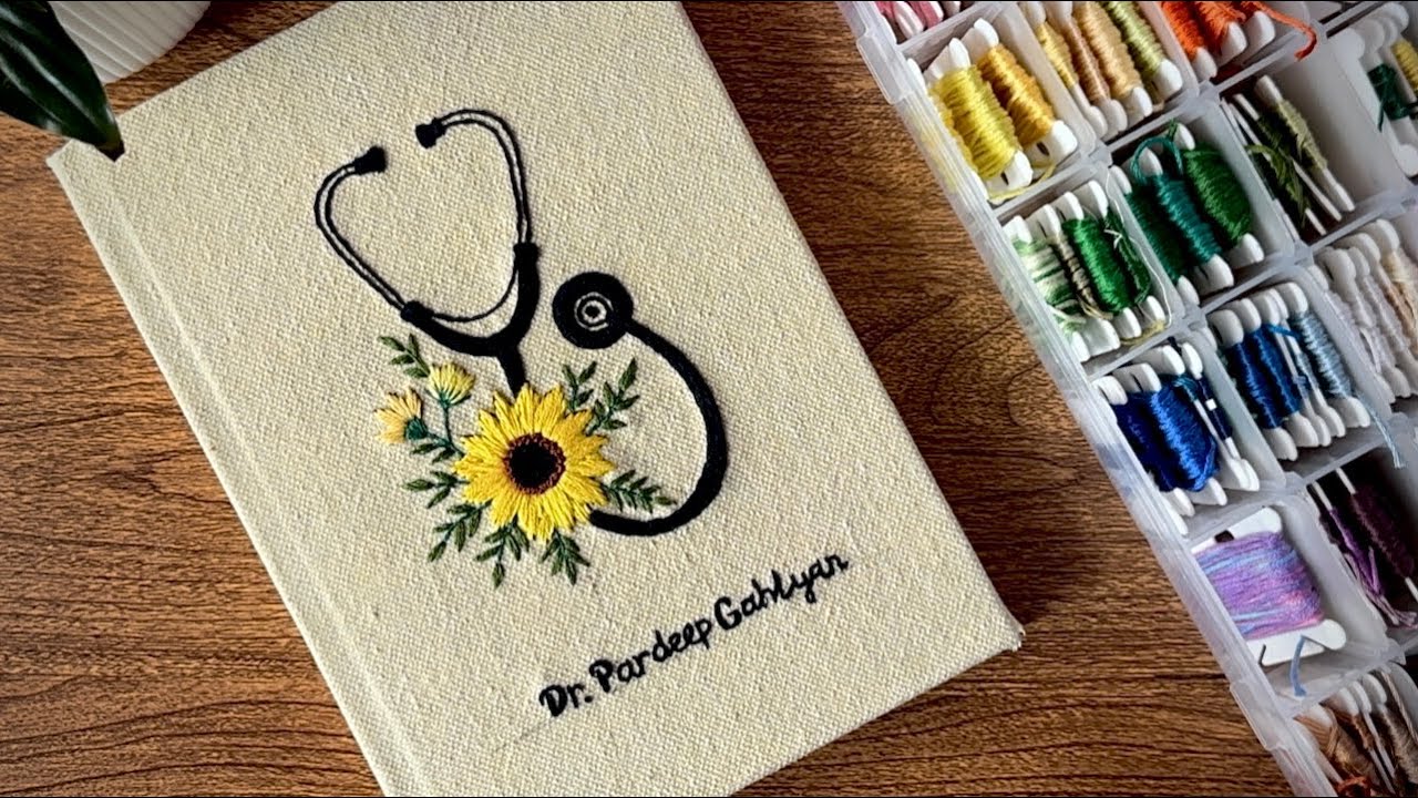 How to embroider diary cover  || DIY gift idea || Hand Embroidery For Beginners - Let’s Explore 