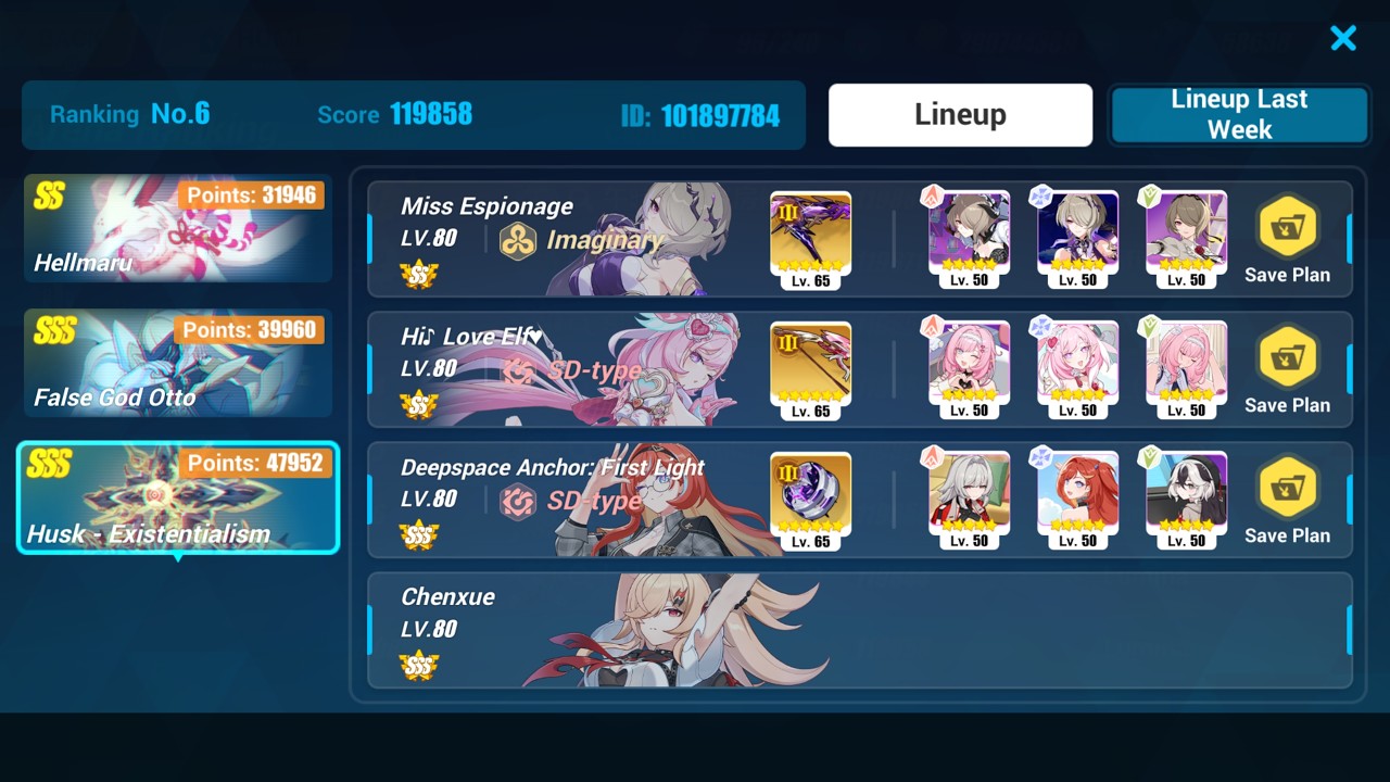 Memorial Arena EX: 31946-Hellmaru | 39960- FGO | 47952-Husk-Existenialism [Honkai Impact 3rd]