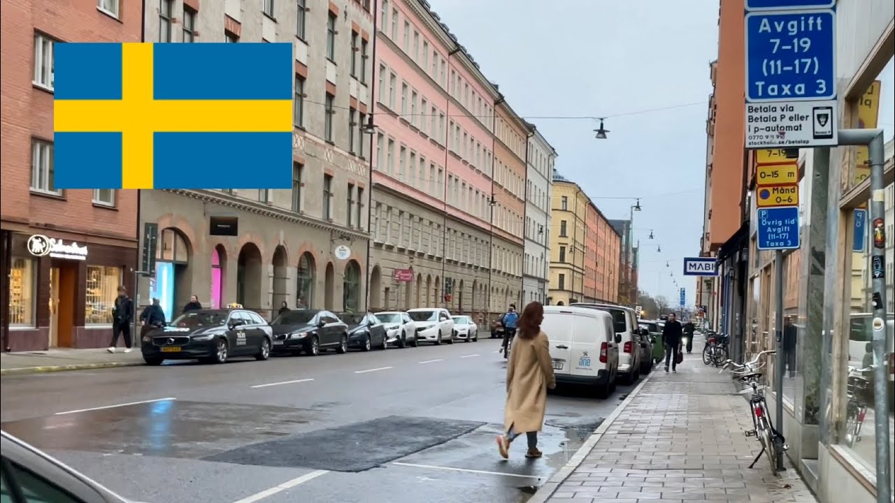 Walking in &ldquo;Siberia&rdquo; of Stockholm. Stockholm city on a weekday morning. Vasastaden, Sibirien.