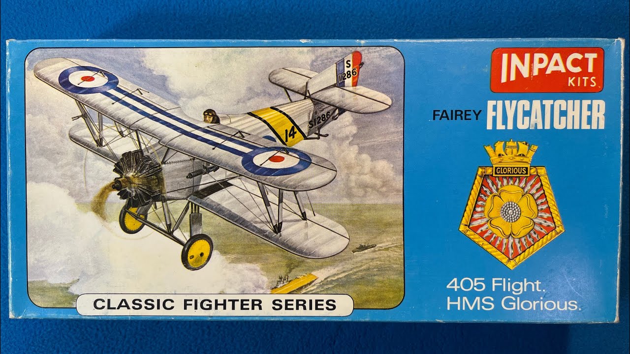 Обзор и распаковка винтажной модели самолета Fairey Flycatcher 1966 года от Impact Kits.
