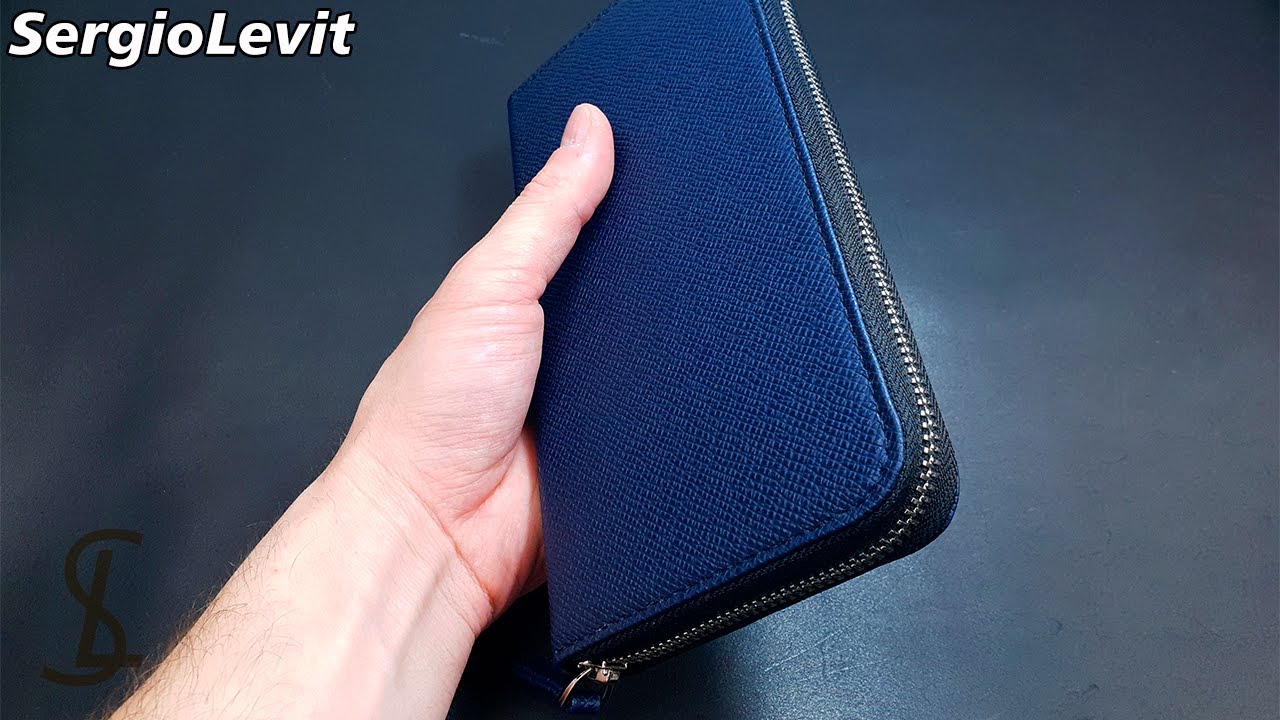 Клатч из кожи сафьяно/ zipper wallet