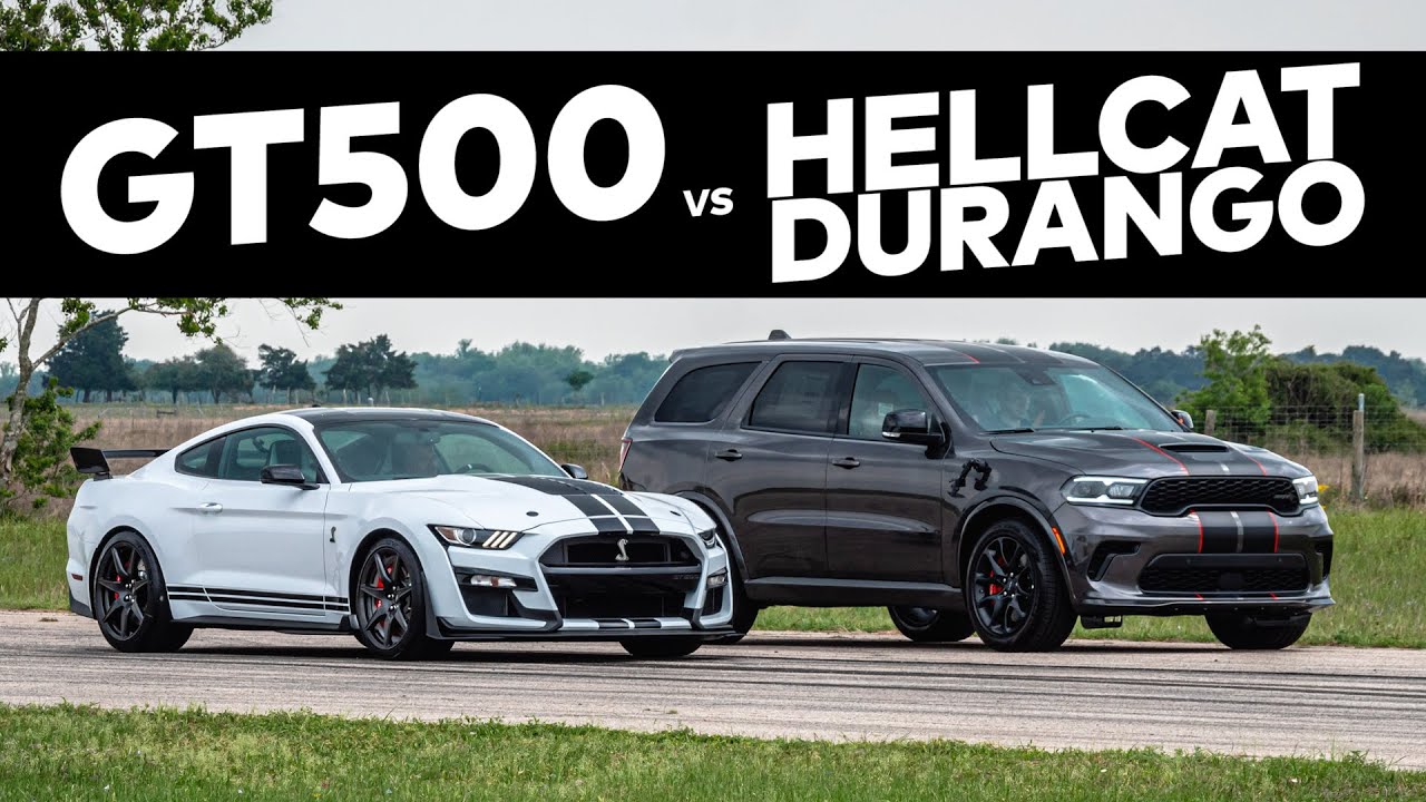 Hellcat Durango vs Mustang GT500 // DRAG RACE COMPARISON!