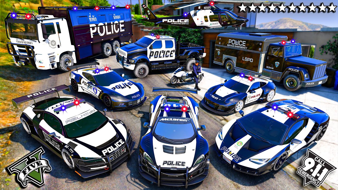 GTA 5 - Stealing RARE POLICE Supercars with Franklin! (Real Life Cars #117)