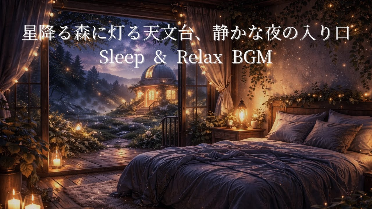 星降る森に灯る天文台、静かな夜の入り口｜Sleep & Relax BGM 