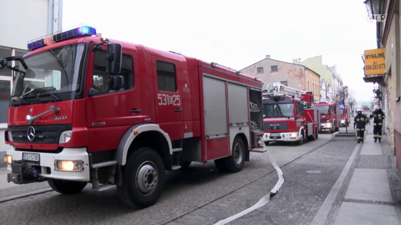 Interwencja Straży Pożarnej na ul. Dominikańskiej w Sieradzu