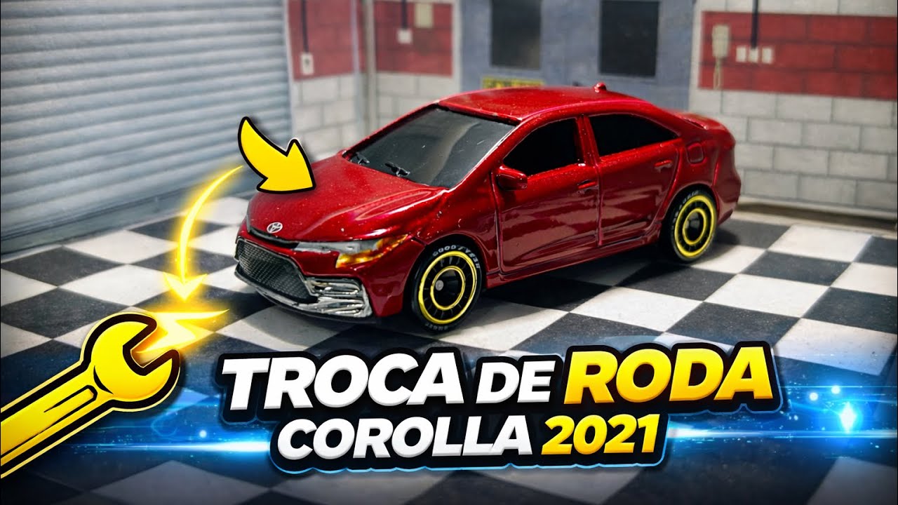 Troca roda miniatura maisto toyota corolla 2021