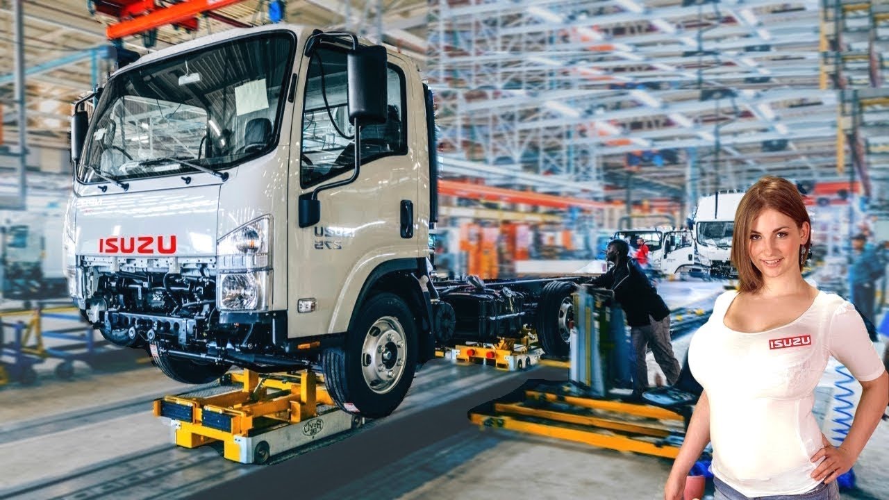 ▶️Завод грузовиков Isuzu, производящий грузовики серии N в Японии➕США — производственная линия