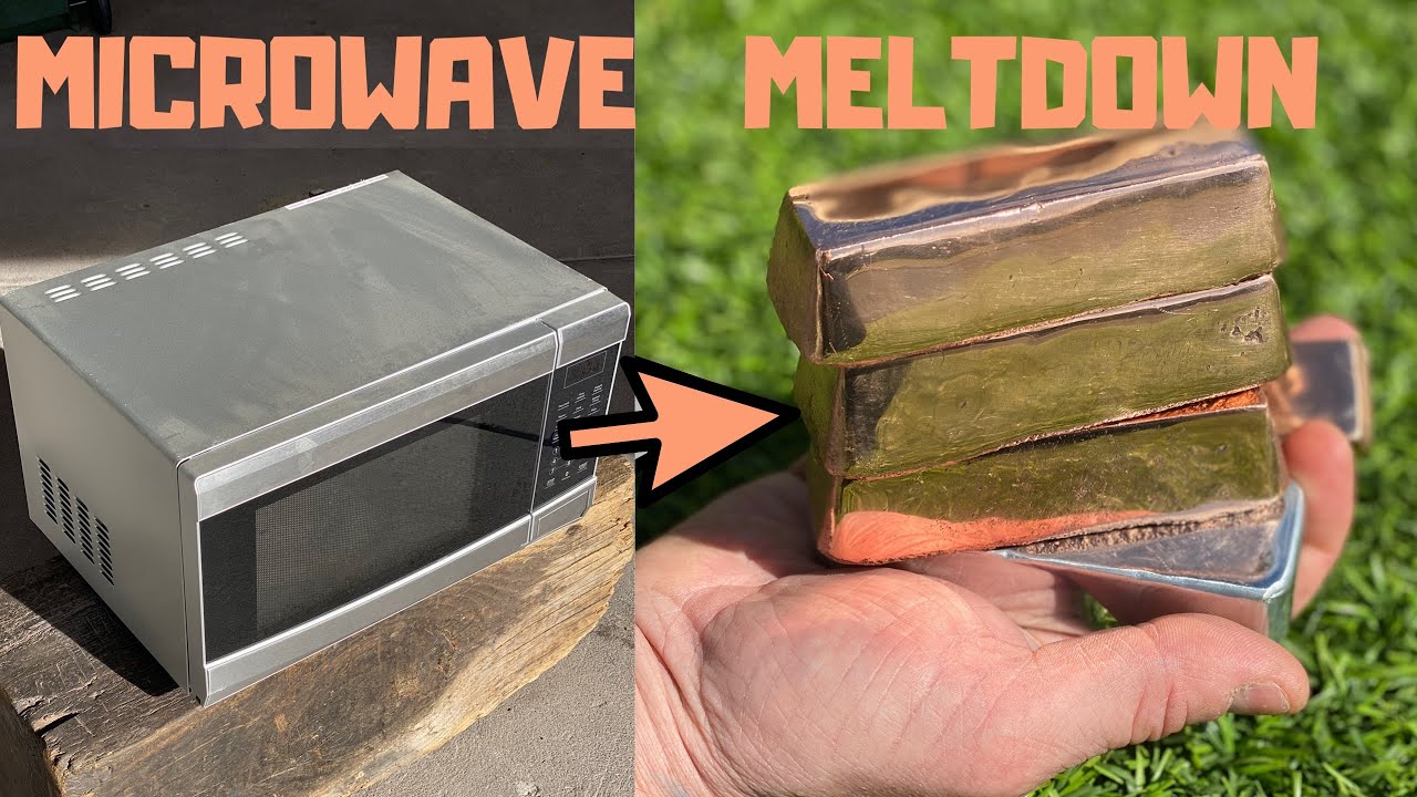 Microwave MeltDown - Copper Casting - Trash To Treasure - BigStackD - ASMR Metal Melting