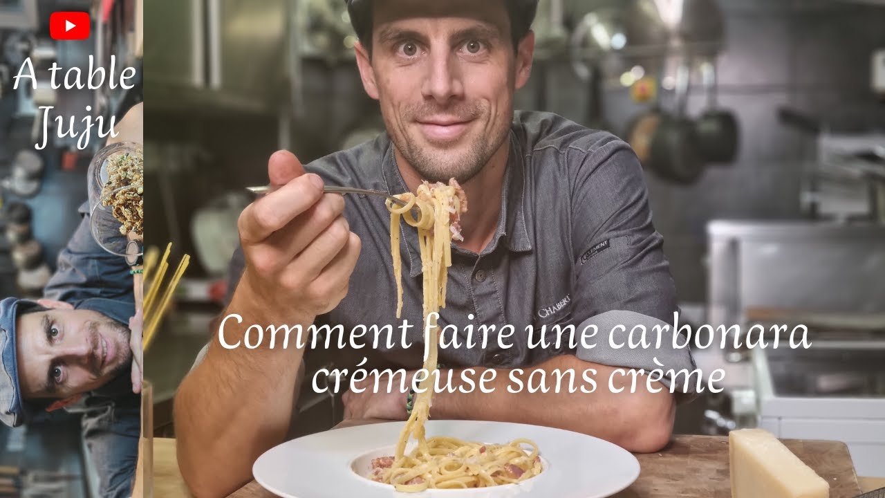 Comment faire des pâtes à la carbonara | Vidéo  A table Juju