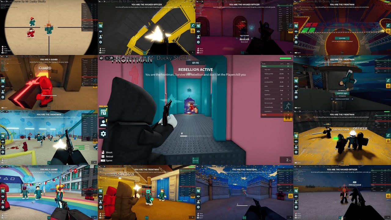 Roblox The Squid Game - Guard, Officer and Frontman Side, All Games - No Commentary