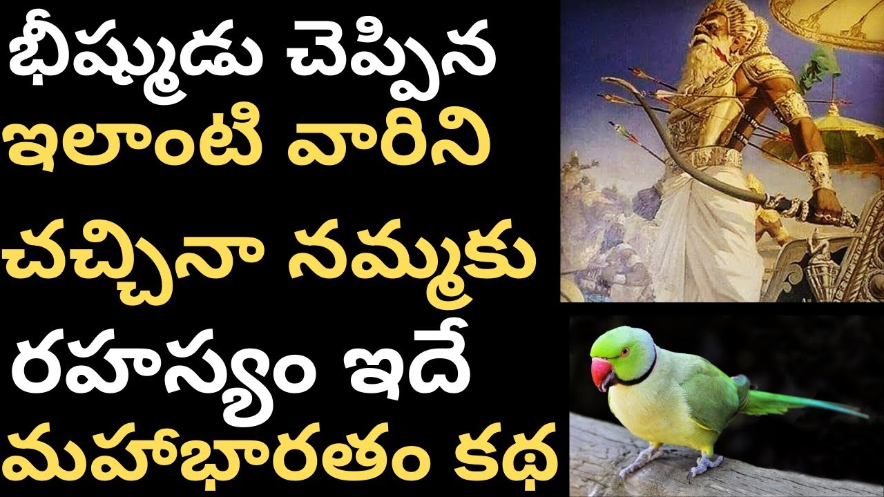 కథ:మహాభారతం కథలు:భీష్ముడు ధర్మరాజు కు చెప్పిన చిలుక దాడి కథ mahabharath kathalu Parrot attack story