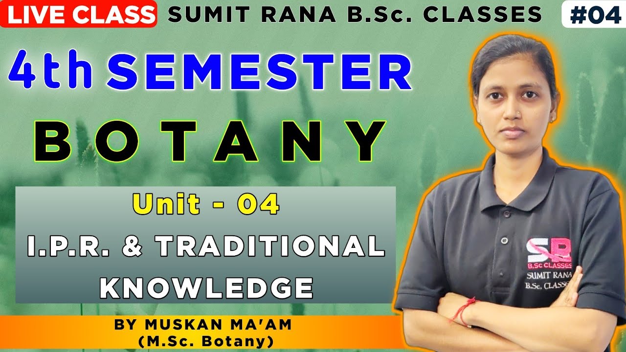 (U.P. Lt -04) I.P.R. & Traditional Knowledge MCQ Based Q/A 4th Semester Botany