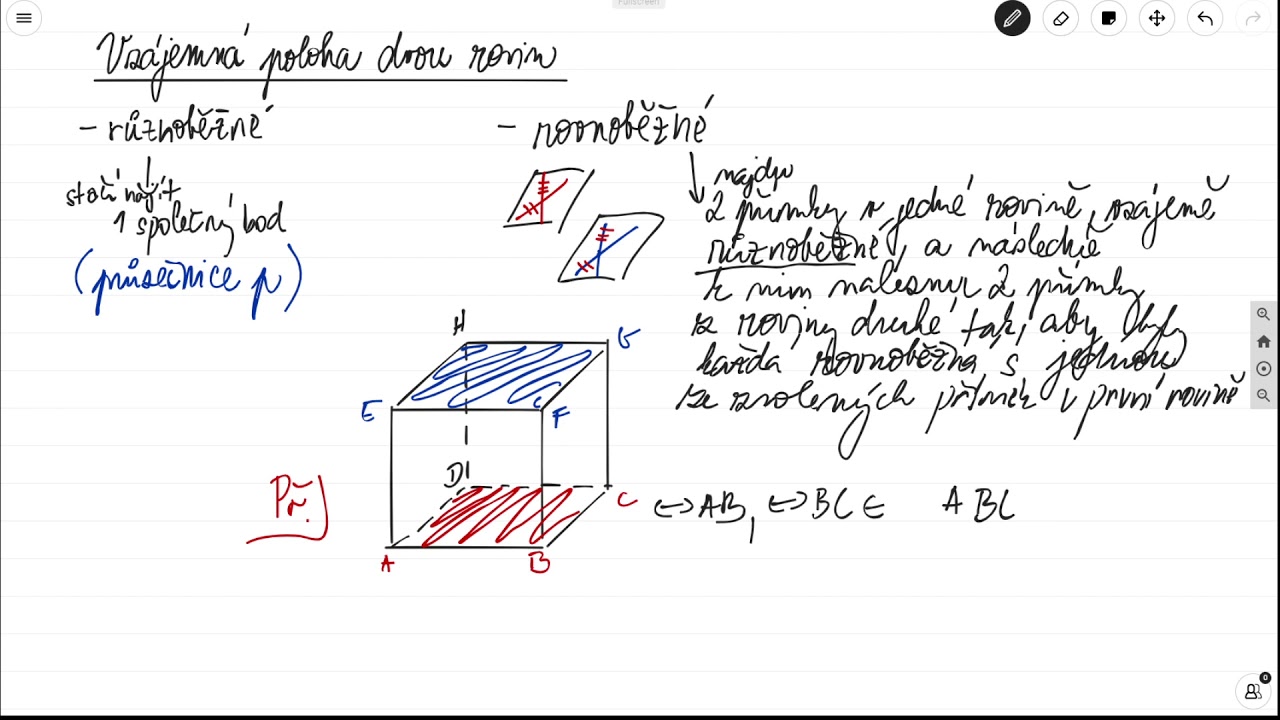Vzájemná poloha rovin (druhý pokus)