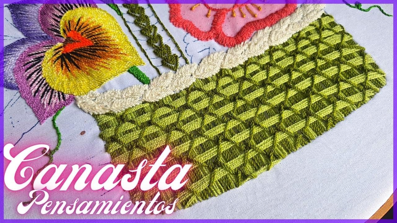 Mira esta idea para bordar canastas de flores, jarrones o floreros, ¡lo que tu quieras! 🌻🌼🍃