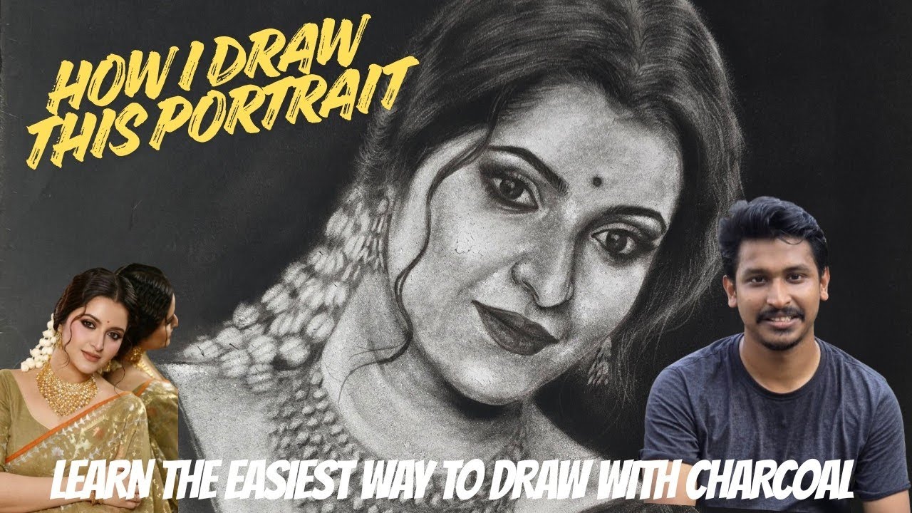 Porimoni | Charcoal Portrait Drawing | Jony Roy Art