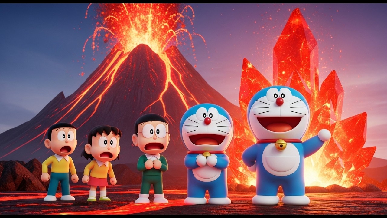 Doraemon Volcano Adventure 🌋🔥 | Exciting 3D Cartoon Story for Kids | Fun & Action