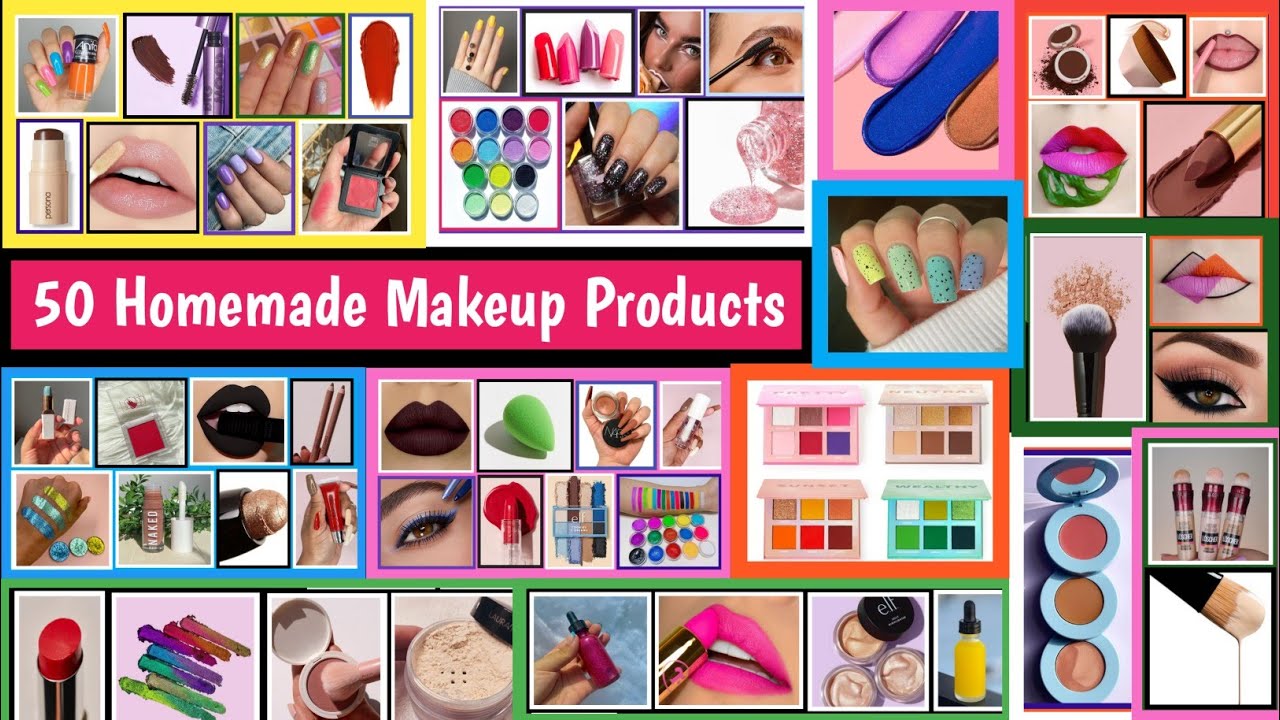 50 DIY Makeup Products | घर पर ही मेकअप का सारा सामान बनाए।how to make all makeup products at home |