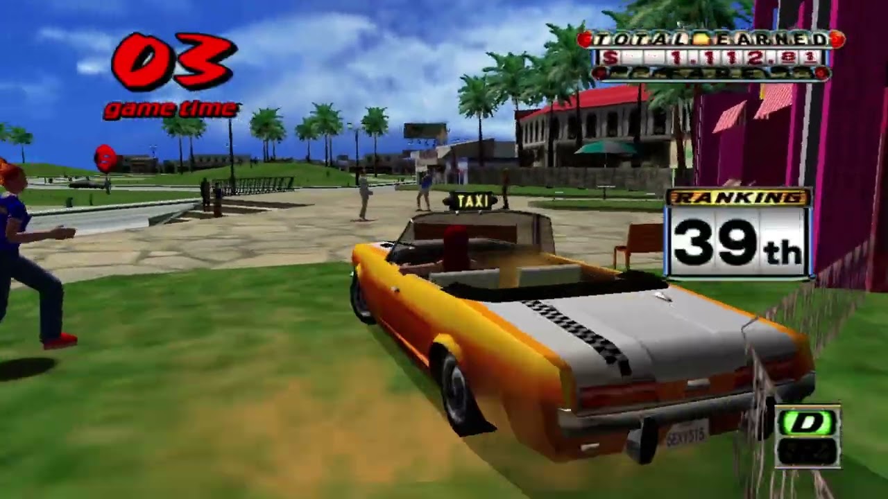 Crazy táxi Velhos tempos de Dream cast jogo Loko speedgameplay
