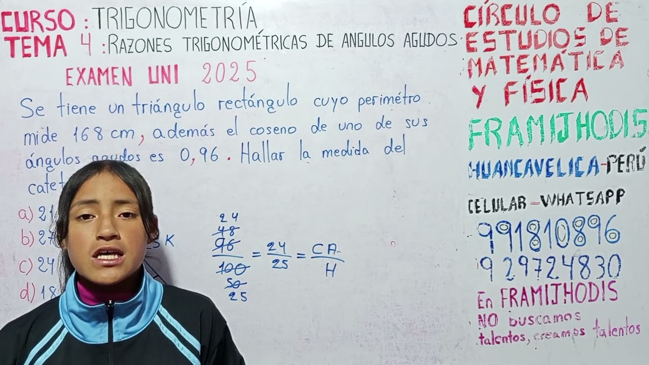 RAZONES TRIGONOMÉTRICAS DE ÁNGULOS AGUDOS ( UNI )