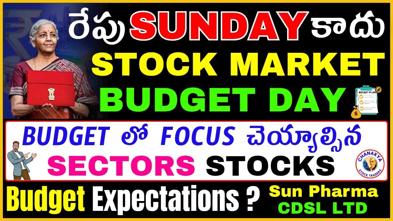 Stock Market లో రేపు Sunday Budget Day,Sun pharma Q3,Cdsl Q3,Budget expecatations,NIFTY,BANK NIFTY.