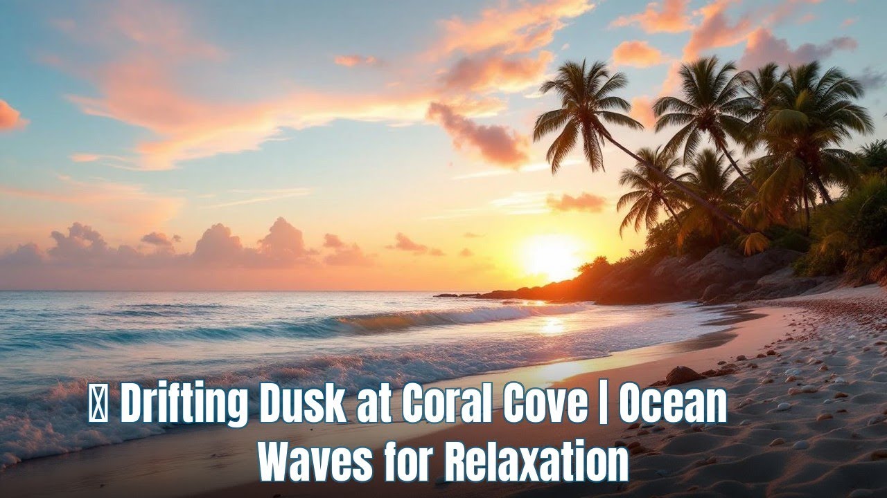 🌅 Drifting Dusk at Coral Cove | Ocean Waves for Relaxation