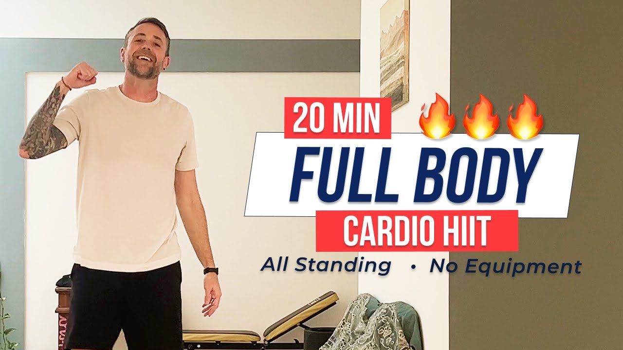 20 MIN CARDIO HIIT WORKOUT - ALL STANDING - Full Body, No Equipment, No Repeats
