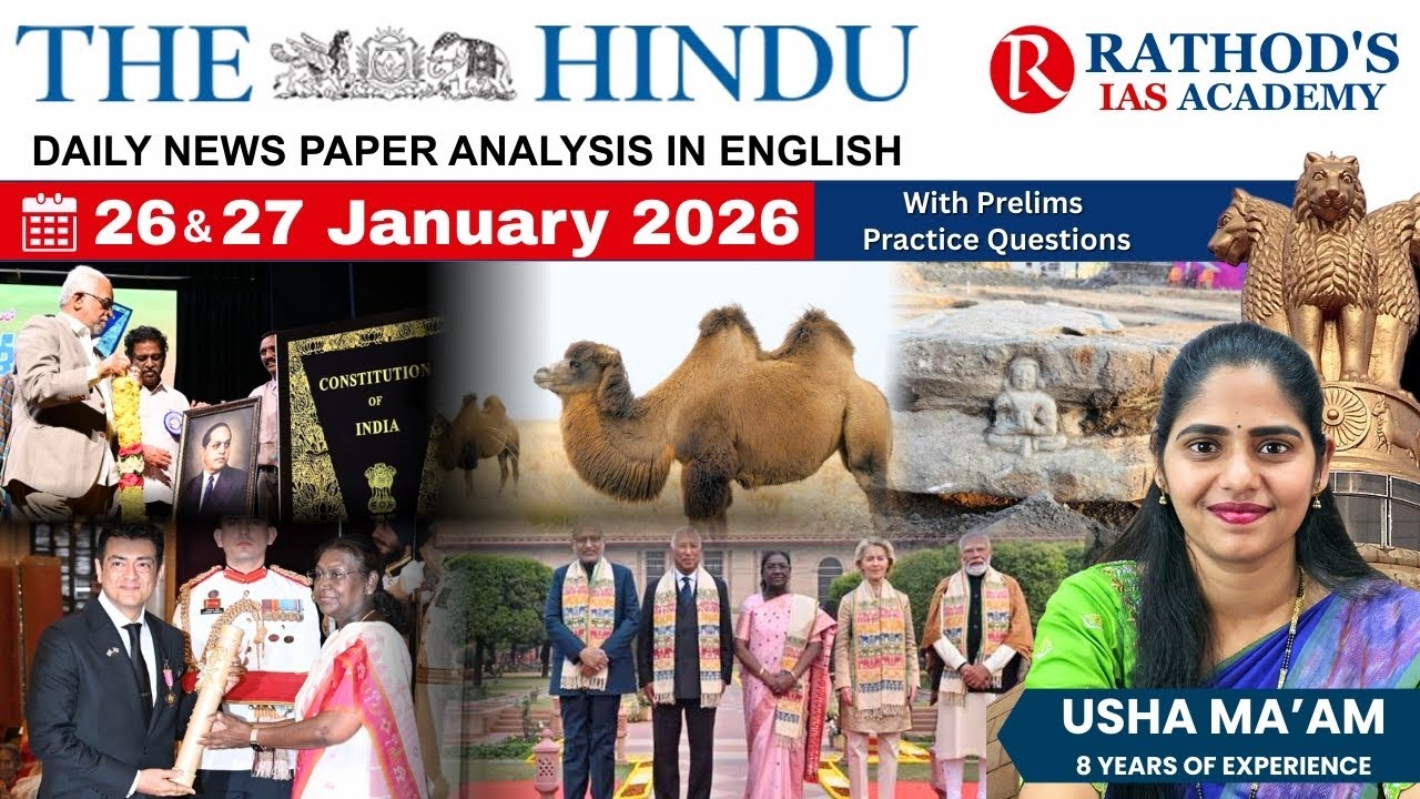 The Hindu newspaper analysis 26 & 27 Jan 2026 / UPSC Daily current affairs | The Hindu #upsc