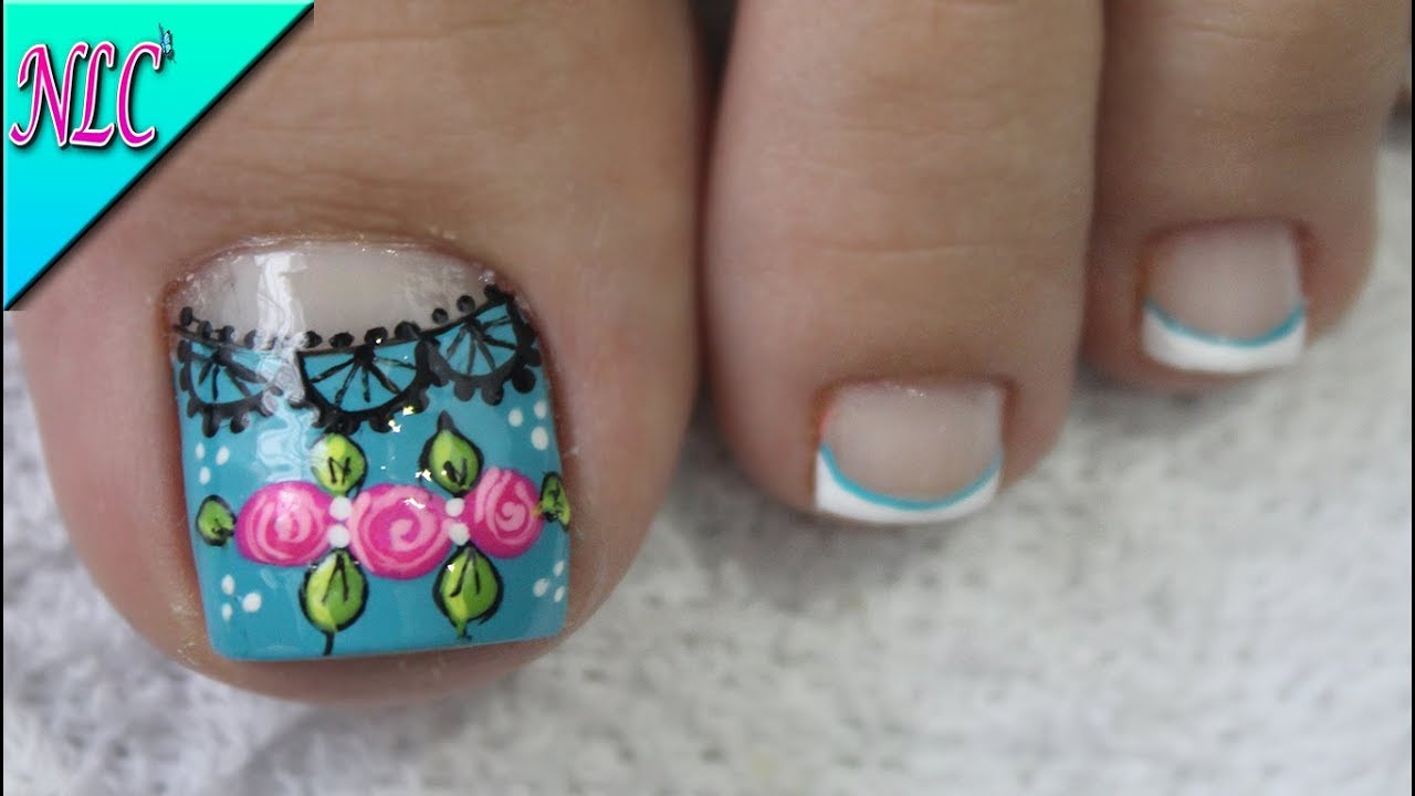 DISEÑO DE UÑAS PARA PIES MANDALAS Y ROSAS - ROSES NAIL ART - MANDALAS NAIL ART - NLC