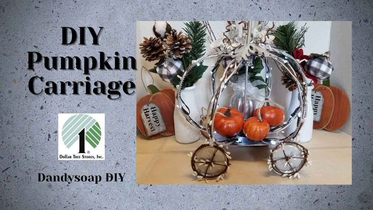 DIY Dollar Tree Fall Decor Pumpkin Carriage - Cinderella Pumpkin - Christmas Pumpkin Decor